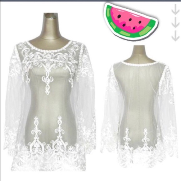 π Lovely Mesh Victorian Pattern Classy And Sexy Long Sleeve Blouse π - Picture 8 of 8